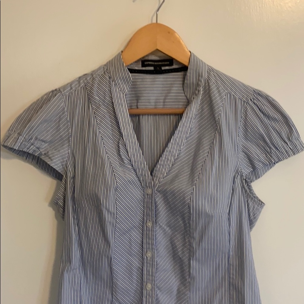 Express Design Studio Striped Button Top - image 1